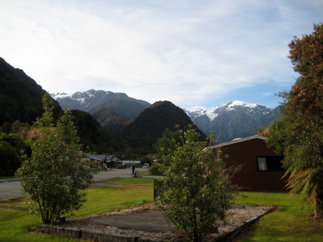 View from our motel in the township of Franz Josef.